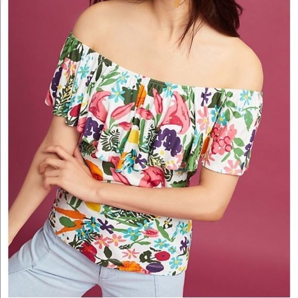 Postmark Cassandra Off The Shoulder Top NWT Large - Picture 9 of 11